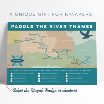 Gift For Paddleboarders – River Thames Map Art Print, 9 of 10