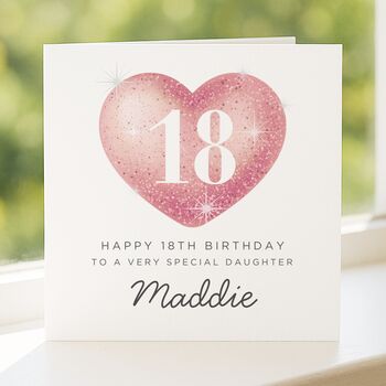 Pink Heart 18th Birthday Card For Daughter, Her, 4 of 7