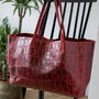 Personalised Real Leather Tote Bag Croc Print, thumbnail 2 of 12