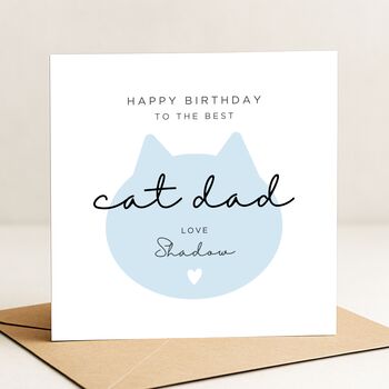 Personalised Cat Dad Birthday Card From Cat, 2 of 8