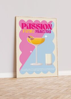 Passion Fruit Martini Cocktail Print, 2 of 3