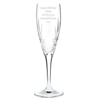 Personalised Message Cut Crystal Champagne Flute, 5 of 5