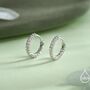 Sterling Silver Minimalist Braided Huggie Hoops, thumbnail 1 of 11