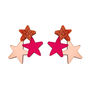 Large Star Earrings In Copper Glitter Acrylic, thumbnail 2 of 3
