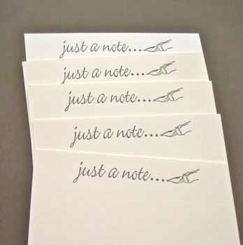 Set Of Five Handmade 'Just A Note' Notelets, 2 of 4