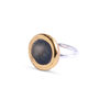 Sterling Silver, Ceramic, Glass And Gold Eclipse Adjustable Ring, thumbnail 1 of 6