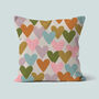 Retro Hearts Patterned Cushion, thumbnail 1 of 2