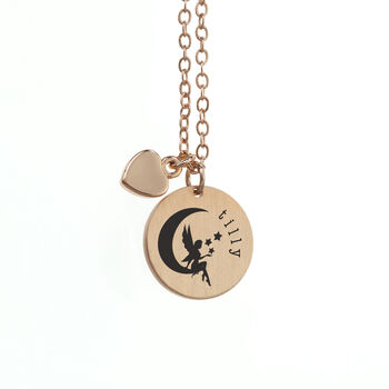 Personalised Rose Gold Plated Heart And Disc Necklace, 5 of 11