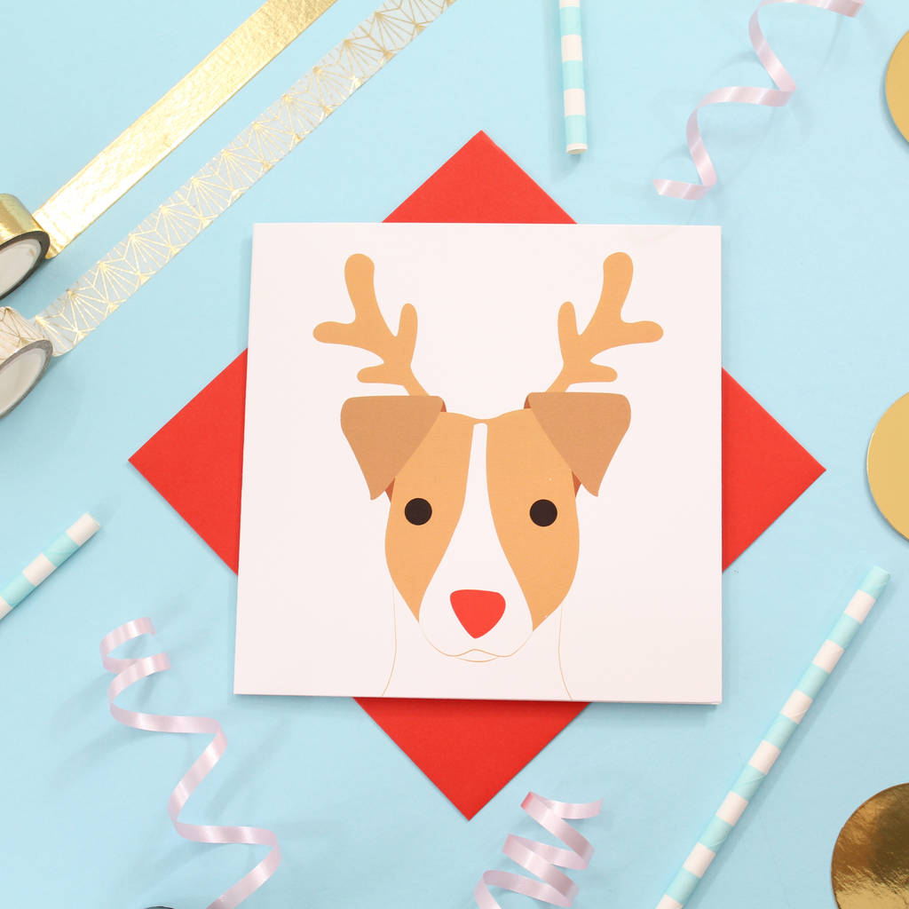 Christmas Jack Russell Card By Heather Alstead Design