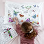 Butterfly Pillowcase Kit + 10 Pens, Colour In And Learn, thumbnail 1 of 5