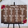 Wedding Table Seating Plan With Printed Red Flowers, thumbnail 1 of 2