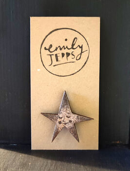 Sepia And Gold Star Brooch, 2 of 2