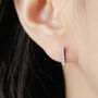 Sterling Silver Crystal Bar Stud Earrings, thumbnail 2 of 5