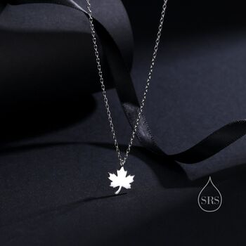 Tiny Maple Leaf Pendant Necklace, 2 of 10