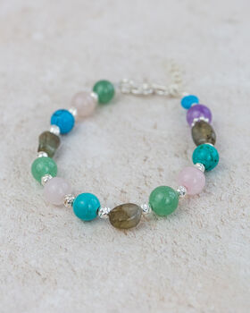 Sterling Silver And Semi Precious Bead Bracelet, 5 of 7