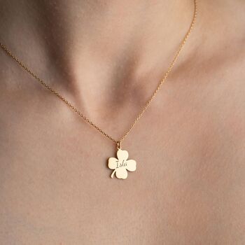 Four Leaf Clover Necklace With Name, 2 of 10