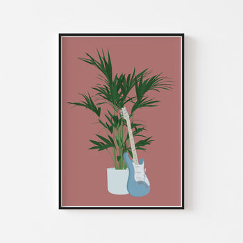 Electric Guitar Houseplant Print | Music Poster, 7 of 12