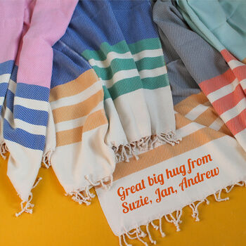Personalised Cotton Throw, Shawl, Christmas Gift For Her, 2 of 9