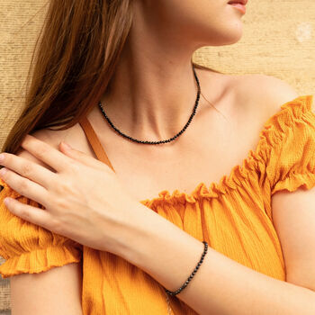 Sterling Silver Black Natural Spinel Bracelet, 3 of 5