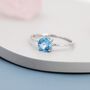 Genuine Swiss Blue Topaz Ring In Sterling Silver, thumbnail 6 of 11