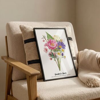 Personalised Birth Flower Grandma's Bunch Print, 11 of 11