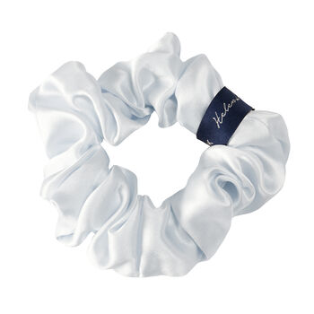 Silk Scrunchie Hair Scrunchie Ponytail Holder Hairband Mulberry Silk Satin Midi Luxurious White Hair Tie, 3 of 3