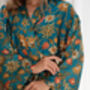 Teal Satin Batik Kimono Robe, thumbnail 9 of 9