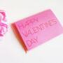Pink Red Modern Happy Valentine's Typography Card, thumbnail 3 of 4