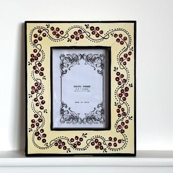 Indian Wood Picture Frame, Hand Painted Photo Frame, 7 of 7