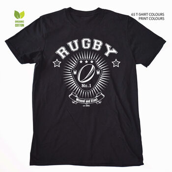 Rugby Collegiate Organic T Shirt, 2 of 10