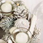 White Christmas Candle Table Centrepiece, thumbnail 4 of 4