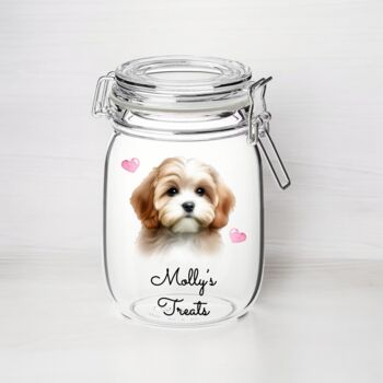 Personalised Cavachon Kilner Style Dog Treat Jar, 2 of 2