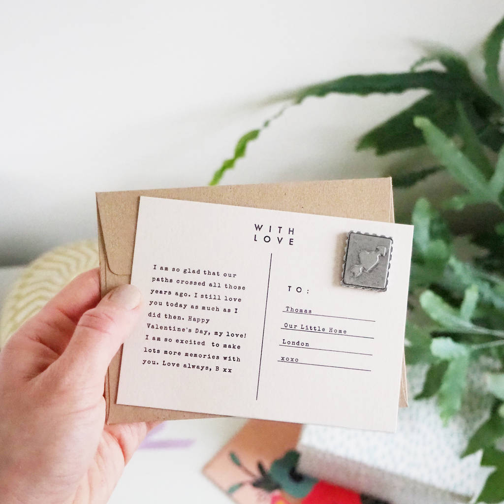 Personalised 'With Love' Keepsake Postcard By Kutuu