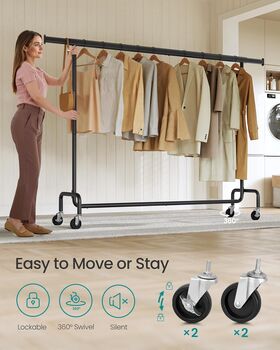 Heavy Duty Clothes Rack Extendable Rail, 4 of 6