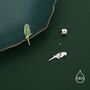 Sterling Silver Green Enamel Parakeet Parrot Earrings, thumbnail 6 of 12