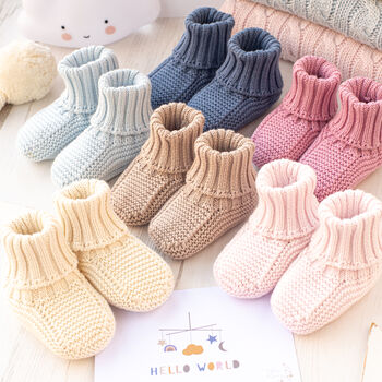 New Baby Luxury Cotton Cable Blanket And Booties Set, 2 of 11