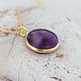 The Circle Amethyst February Birthstone Necklace, Gold, thumbnail 5 of 7
