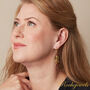 Multicoloured Tourmaline Pebble Shaped Leaf Drop Gold Earrings, thumbnail 5 of 11