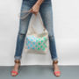 Handbag With Blue And Green Geometric Design, thumbnail 1 of 7