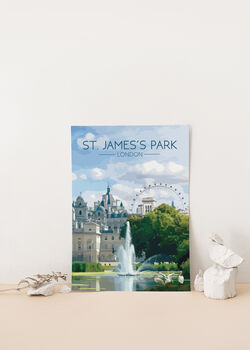 St James's Park London Travel Poster Art Print, 2 of 8