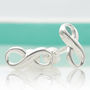 Infinity Cufflinks Sterling Silver Cufflinks For Him, thumbnail 1 of 3