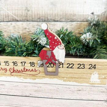 Wooden Santa Advent Rule Festive Countdown Calendar, 2 of 6
