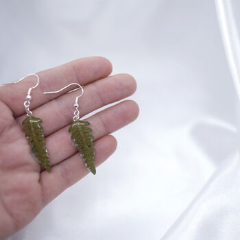 Fern Leaf Sterling Silver Or Gold Plated Earrings, 6 of 6