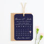 Navy And Blush Calendar Tag Save The Date, thumbnail 1 of 3