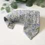 Liberty Of London Tie In Blue Lime Green Floral Motif, thumbnail 3 of 7
