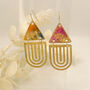 Multicolour Triangular Statement Drop Earrings Arch, thumbnail 4 of 8