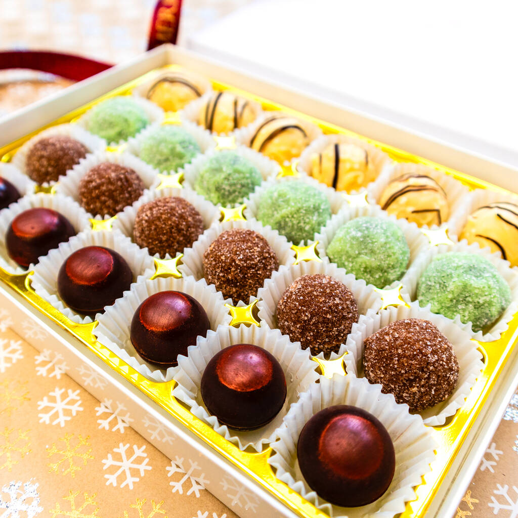 cocktail collection chocolate truffle gift box by the london chocolate