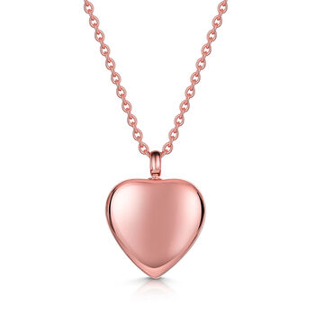 Scroll Heart Urn Necklace 18 K Rose Gold Plated Silver, 4 of 5