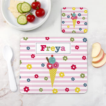 Personalised Girl's Coaster And Placemat Set, 10 of 12