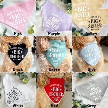 Big Sister Pregnancy Announcement Dog Bandana, 6 of 8